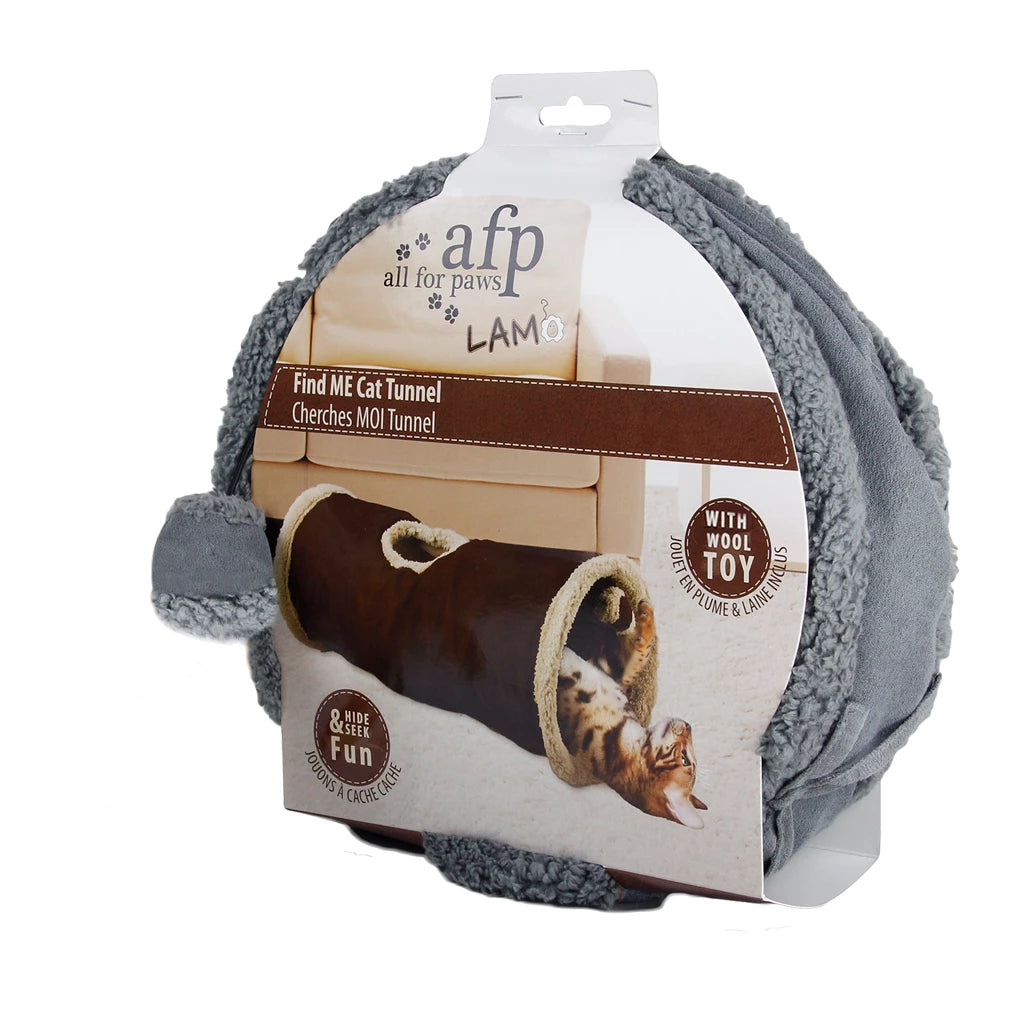 AFP Lambswool Cat Tunnel – Crinkle & Hideaway Toy