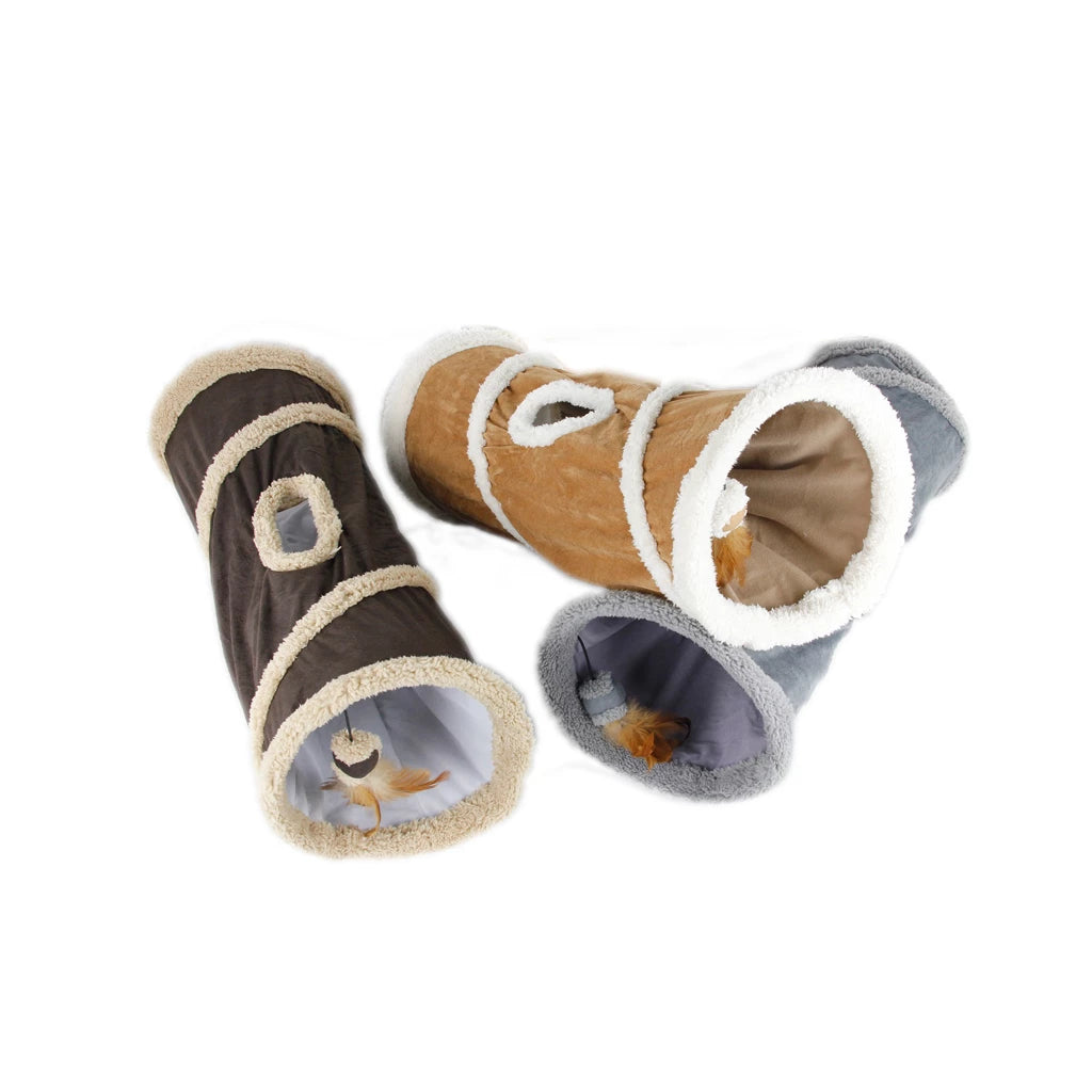 AFP Lambswool Cat Tunnel – Crinkle & Hideaway Toy